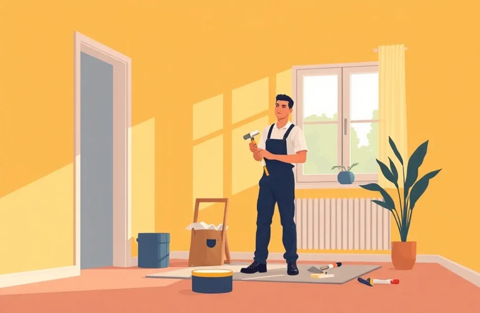 Intérieur rénové après travaux de peinture à Fosses